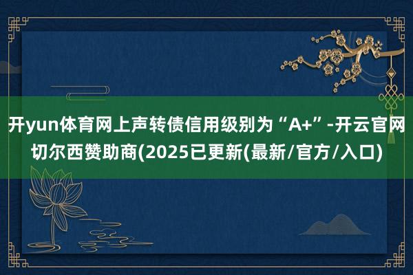 开yun体育网上声转债信用级别为“A+”-开云官网切尔西赞助商(2025已更新(最新/官方/入口)