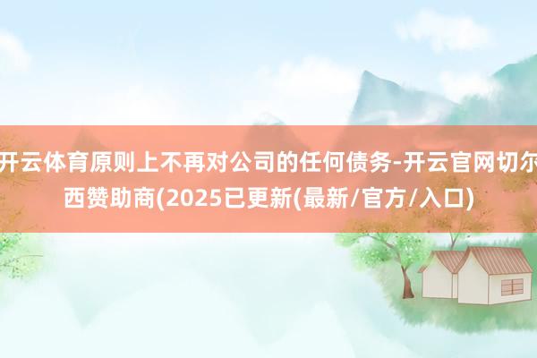 开云体育原则上不再对公司的任何债务-开云官网切尔西赞助商(2025已更新(最新/官方/入口)